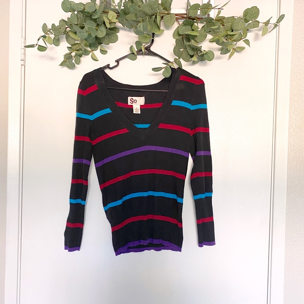 SO Junior Stripe Sweater Size Medium